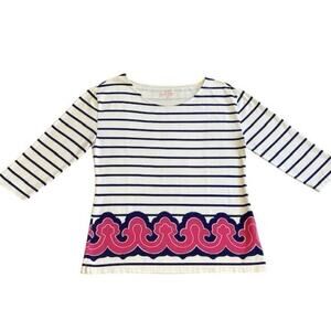 Vineyard Vines Women XS Tunic Blouse Fisherman Core Nautical Preppy Pink‎ & Navy